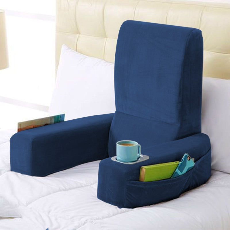 Velvet Foldable Bed Lounger - Dark Blue