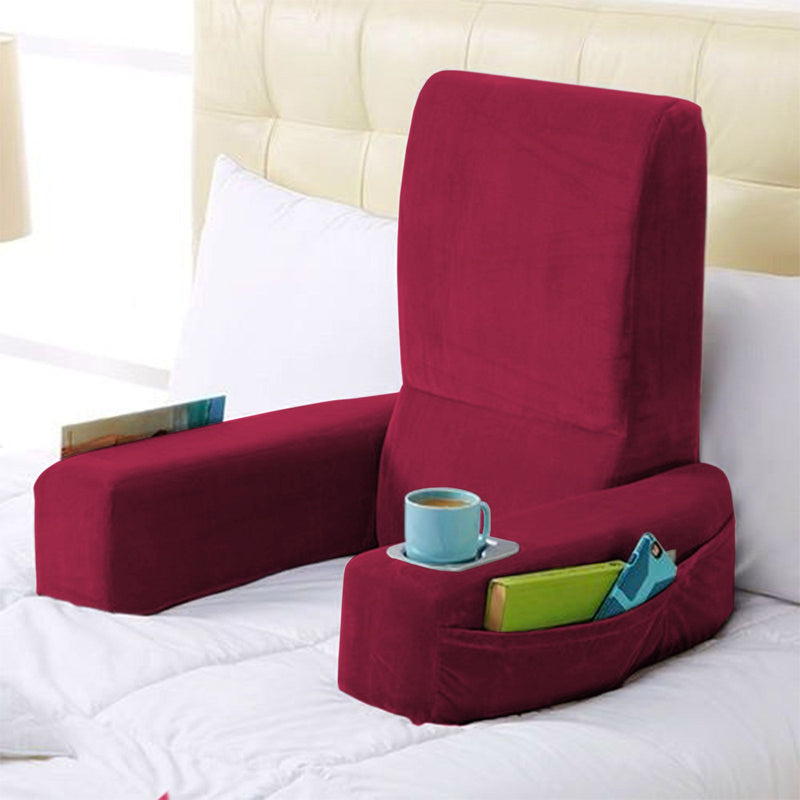 Velvet Foldable Bed Lounger - Burgundy