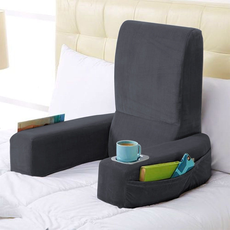 Velvet Foldable Bed Lounger - Dark Gray