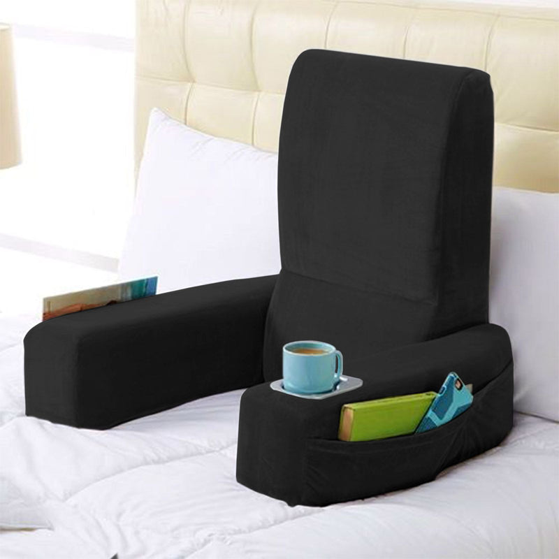 Velvet Foldable Bed Lounger - Black