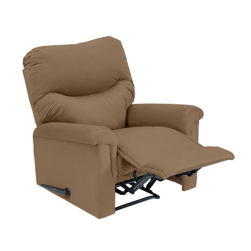 Velvet Rocking & Rotating Recliner Chair - Light Brown - NZ110