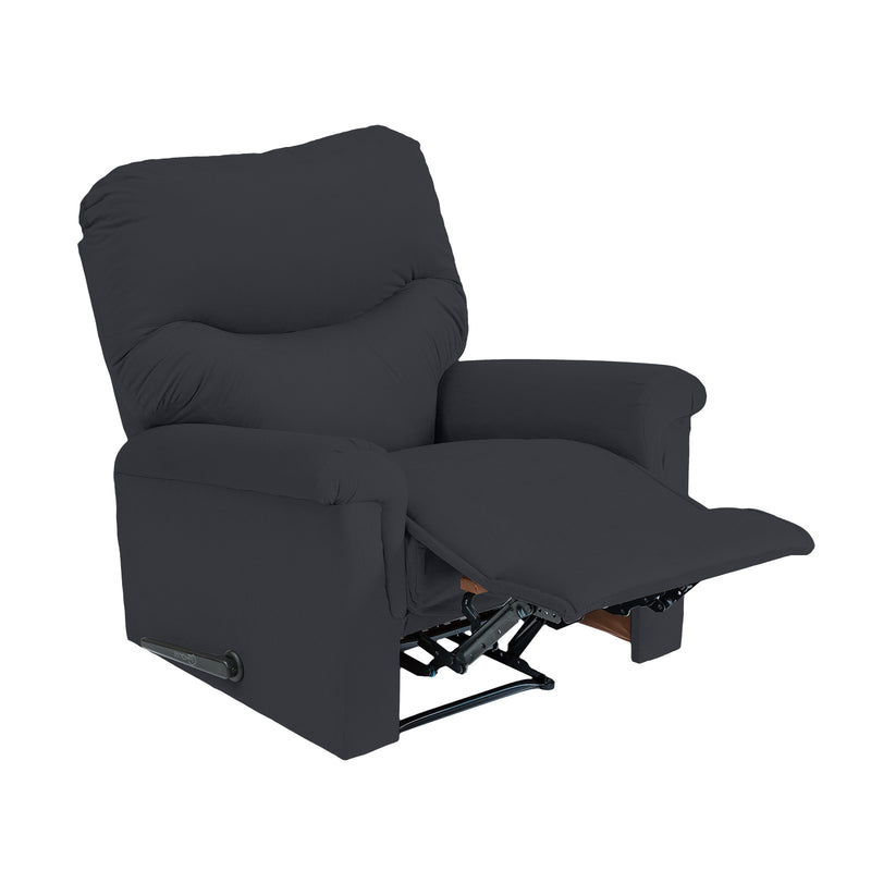 Velvet Classic Recliner Chair - Dark Grey - NZ110