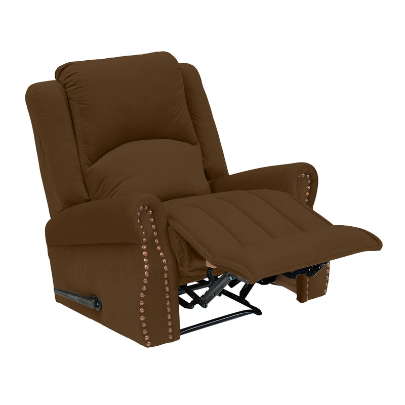 Velvet Classic Recliner Chair - Brown - NZ120