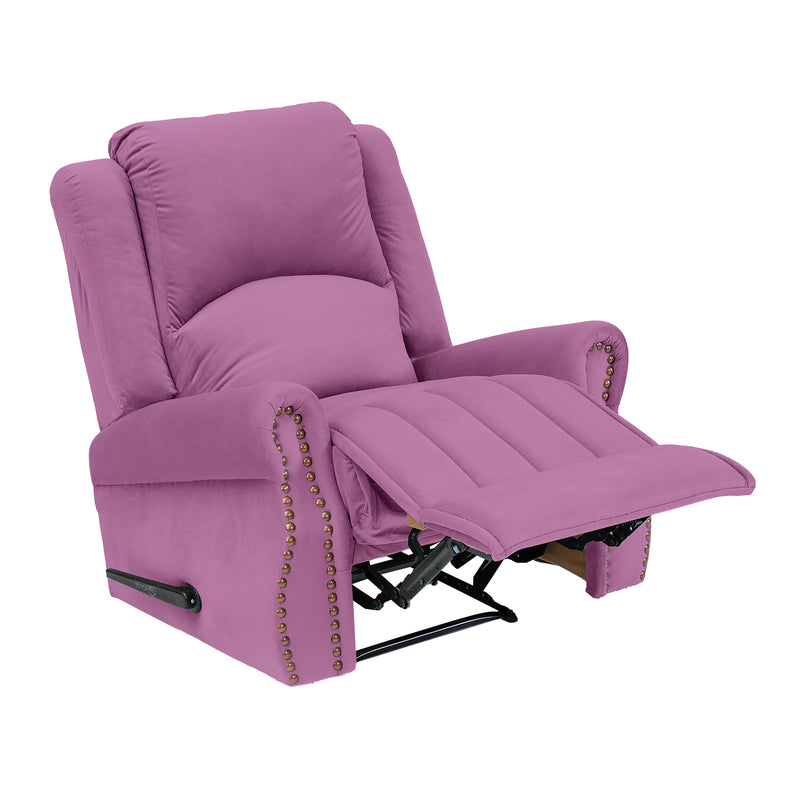 Velvet Rocking Recliner Chair - Light Purple - NZ120