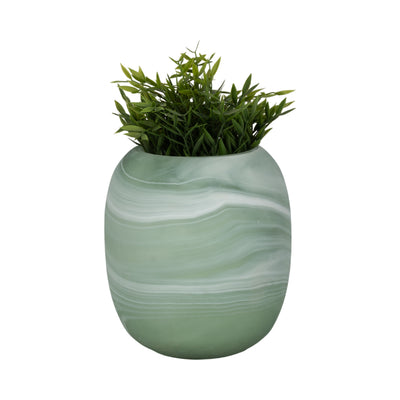 9" Garbo Small Green Glass Vase