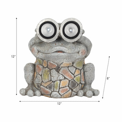 12" Frog With Solar Goggles, Multi