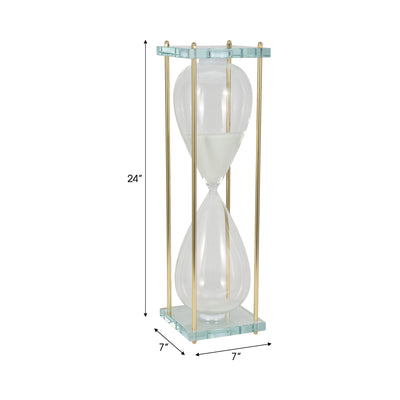 24" Reynolds Medium White & Gold Hourglass