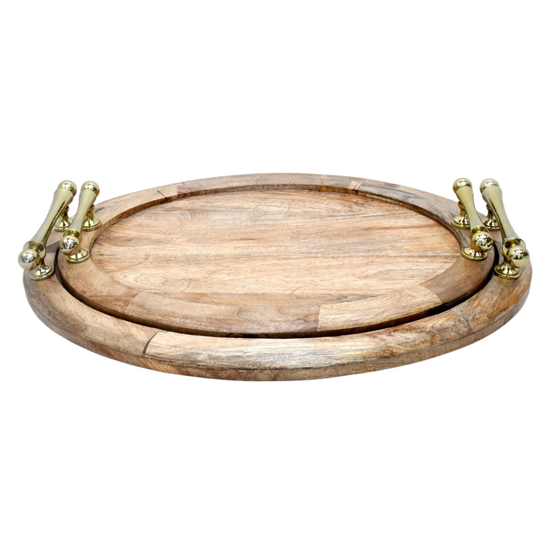 S/2 25/29" Cylde Wood Trays, Natural