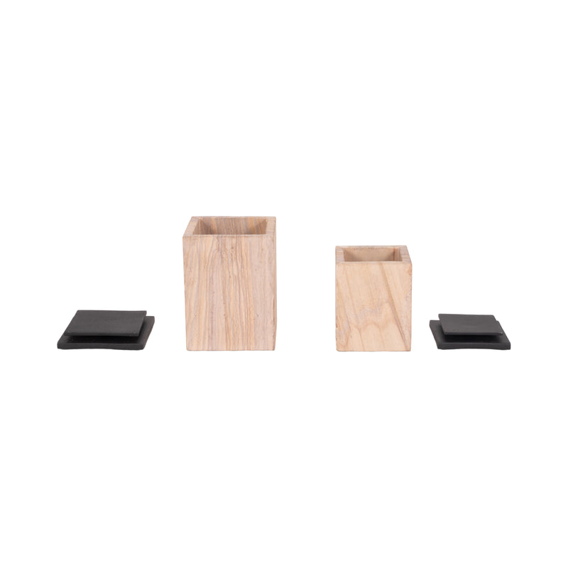 S/2 8/9" Maverick Sandstone Boxes, Natural