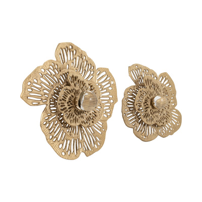 S/2 14/18" Salma Gold Wall Flowers