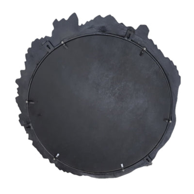 35" Eron Metal Wall Mirror, Black