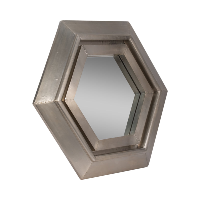 20x20" Warwin Silver Clad Hexagon Mirror