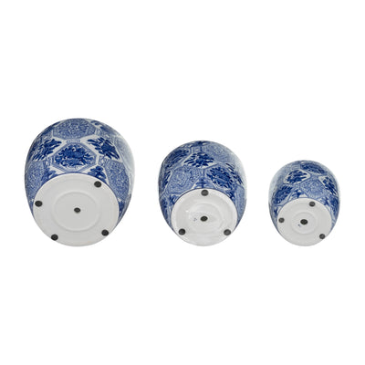 CER, S/3 6/8/10" CHINOISERIE PLANTERS, BLUE/WHITE