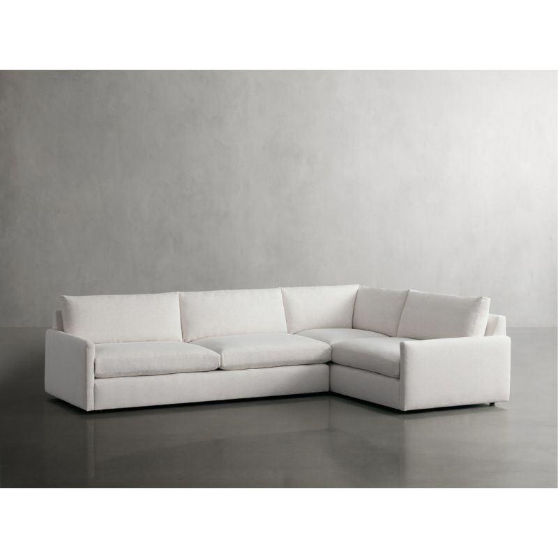 Modern Sleek Linen L-Shape Sofa - Beige - 280x140x85x85 cm - By Alhome