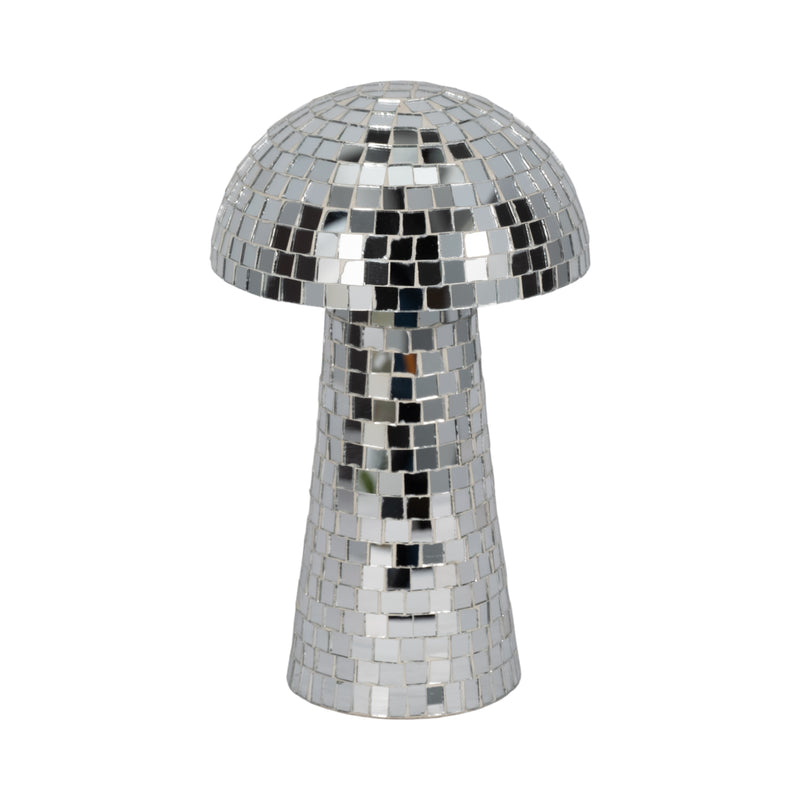 10" Mosaic Mushroom, Silver