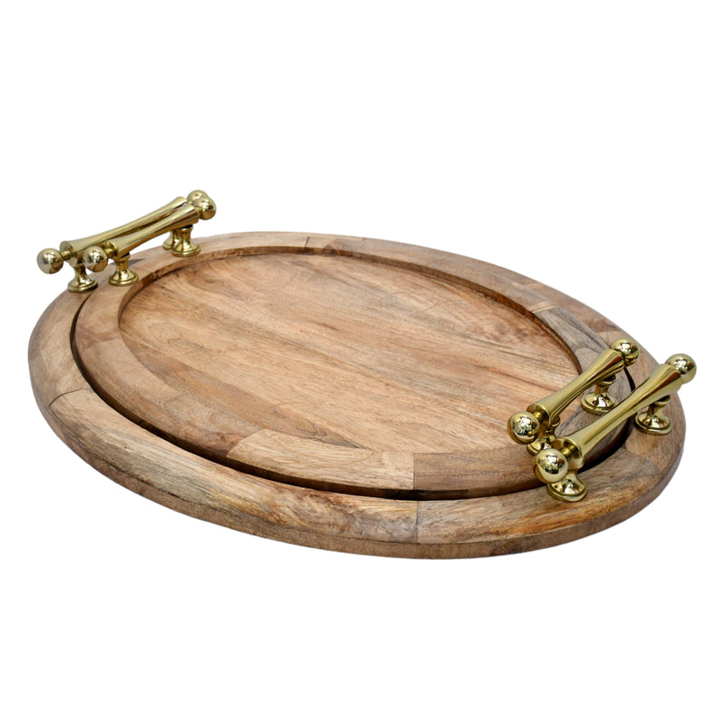 S/2 25/29" Cylde Wood Trays, Natural