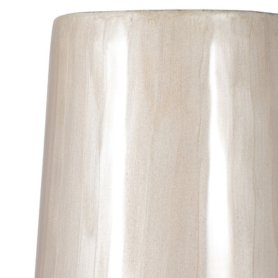 METAL 24"H ALABASTRON VASE, PEARL WHITE