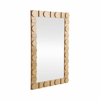 24x36 Rectangle Mirror W/ Circle Details, Natural