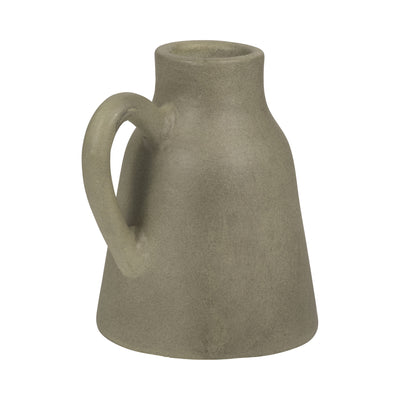 TERRACOTTA, 8" VASE W/ HANDLE, SAGE GREEN