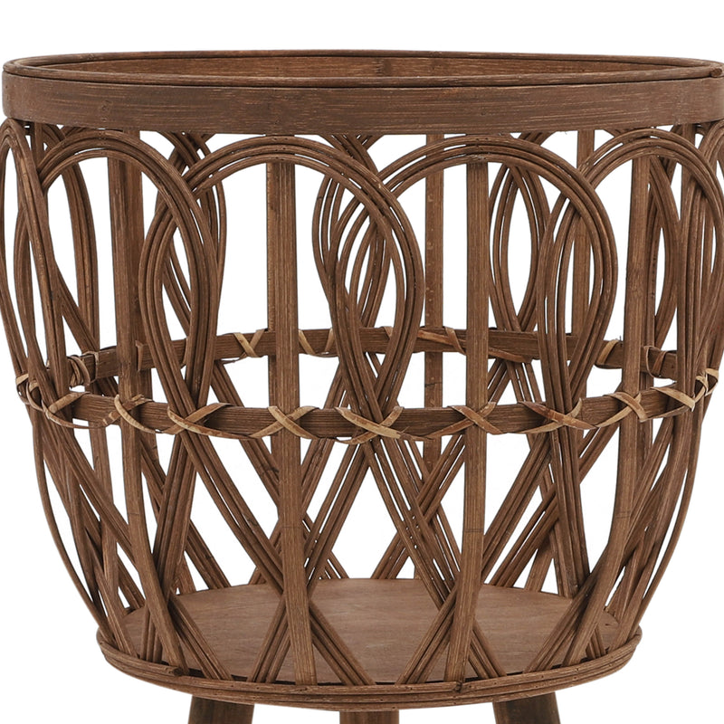 S/3 BAMBOO PLANTERS 11/13/15" BROWN