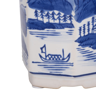 4", 5oz  Chinoiserie Candle , Blue/white