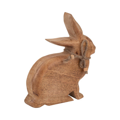 Mango Wood, 8" Bunny, Brown