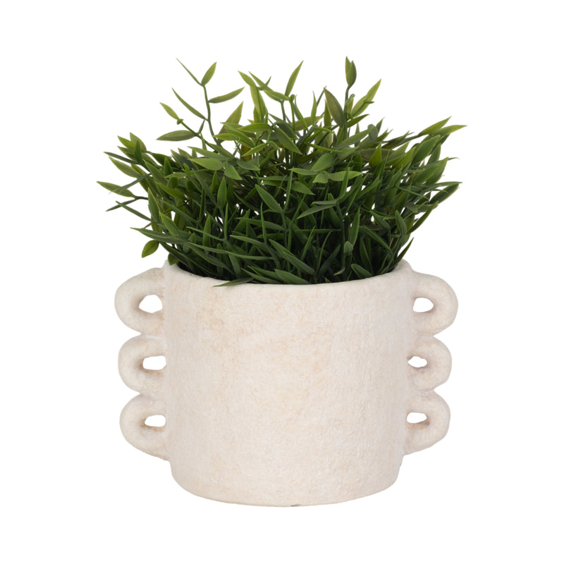 8" Arch Handle Planter, White