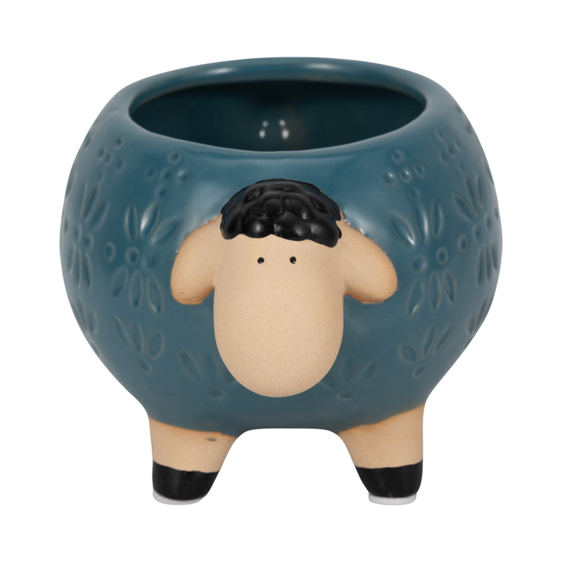 6" Sheep Planter, Blue