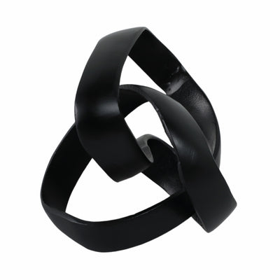 ALUMINUM KNOT SCULPTURE, 7", BLACK