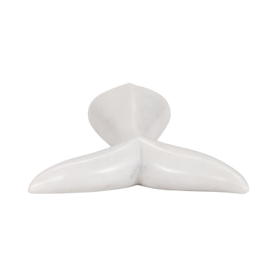 Marble, 7" Whale Tail, White