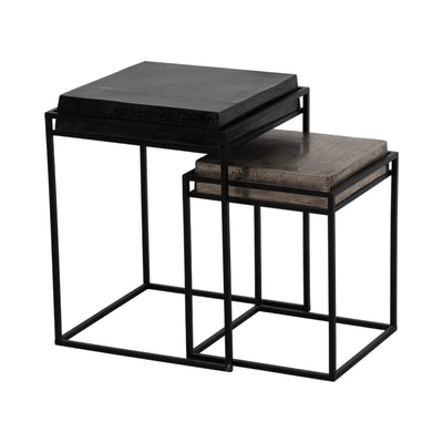 METAL, S/2 14X19"/18X23" NESTED SQUARE SIDE TABLES