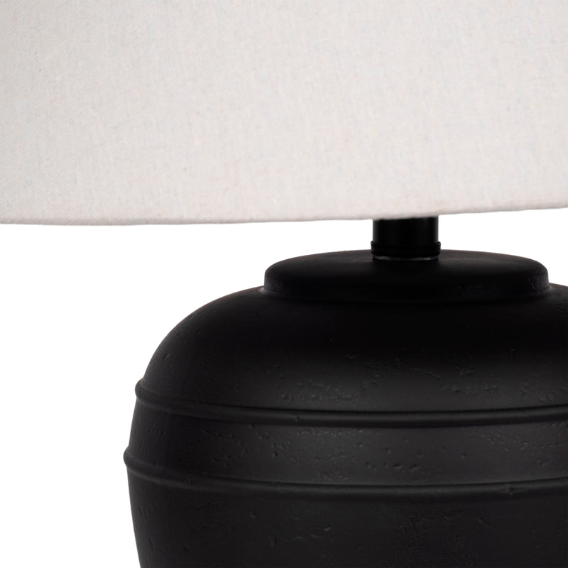 21" Textured Table Lamp Tapered Shade, Black/white