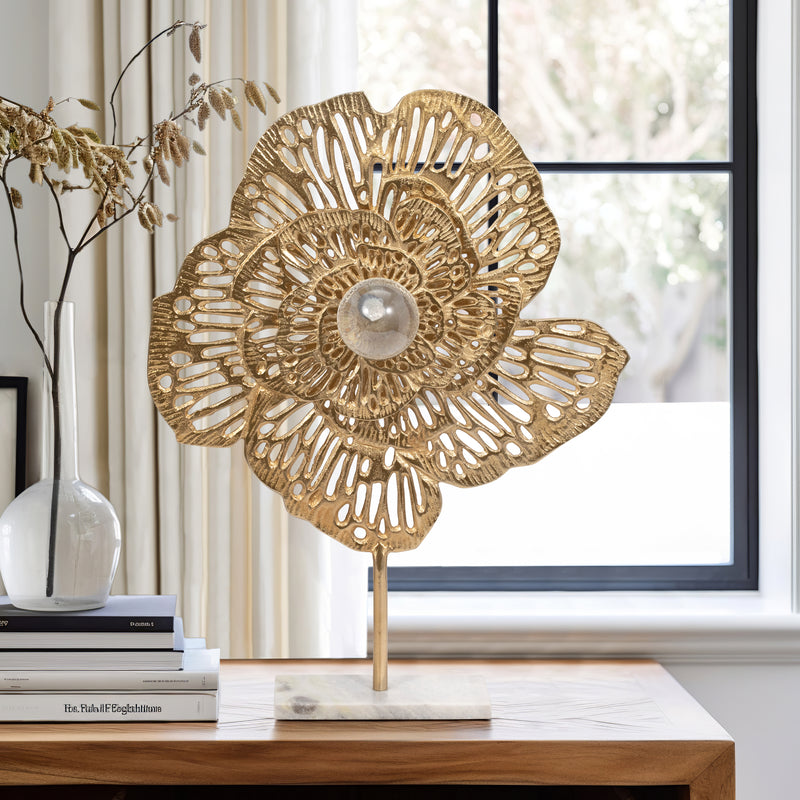 23" Salma Large Gold Flower Statuary