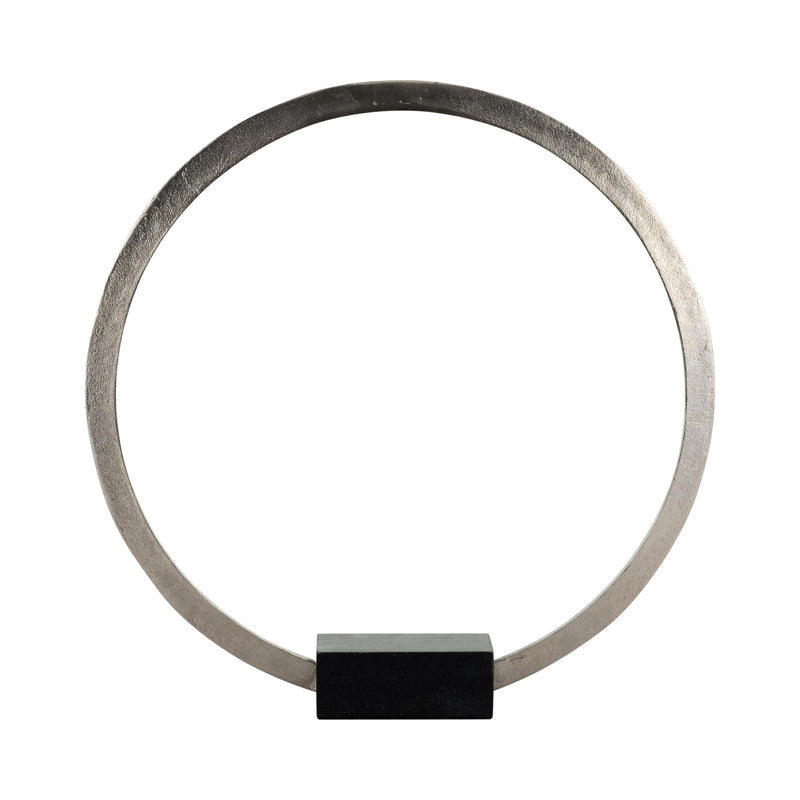 METAL,17",STANDING RING W/BASE ,NICKEL/BLACK