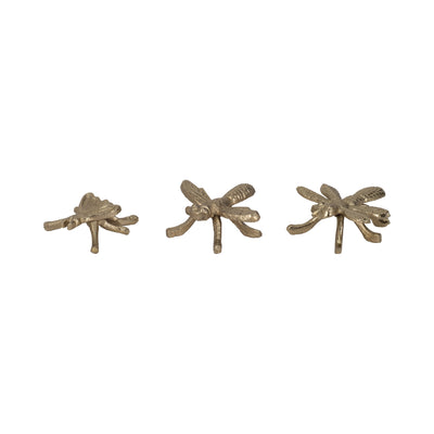 Metal, S/3 3/4/4" Assorted Bugs, Gold