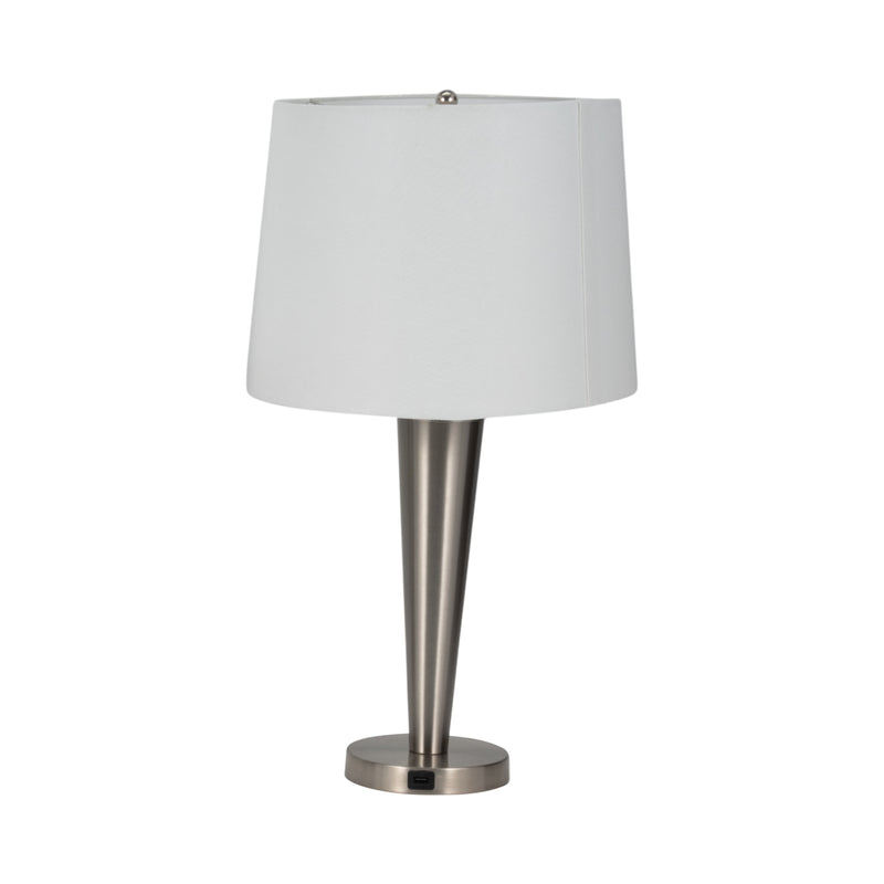 Metal,s/2,25"h,slim Cone Table Lamps,nickel