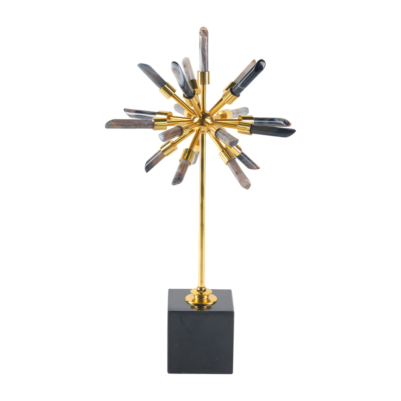 16" Darra Small Black Stone Starburst Statuary