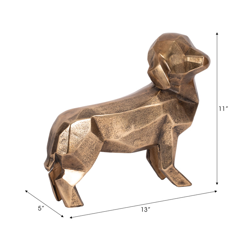 13" Alona Geometric Dog, Gold