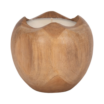 Teak, 8" Round Candle, Natural