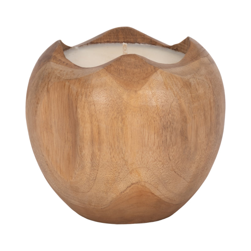 Teak, 8" Round Candle, Natural