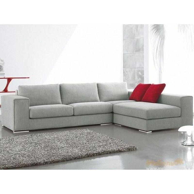 Stylish Gray Linen L-Shaped Sofa - 90x250x170x45 cm - Swedish Wood By Alhome - 110111023