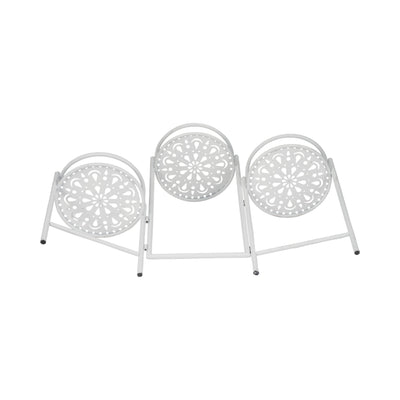 Metal, 22" Folding 3-tier Plant Stand, White