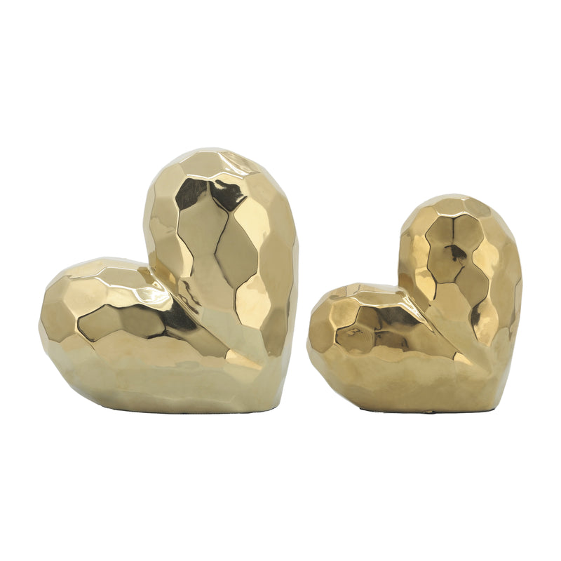 GOLD CERAMIC HEART 7.75"