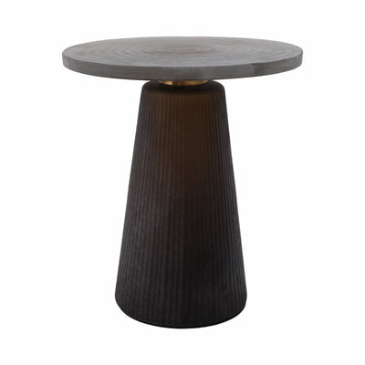 Glass, 18" Accent Table W Brass Base, Smokey Brown