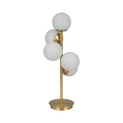 Glass 26" Frosted Globe Table Lamp, Gold