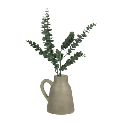 TERRACOTTA, 8" VASE W/ HANDLE, SAGE GREEN