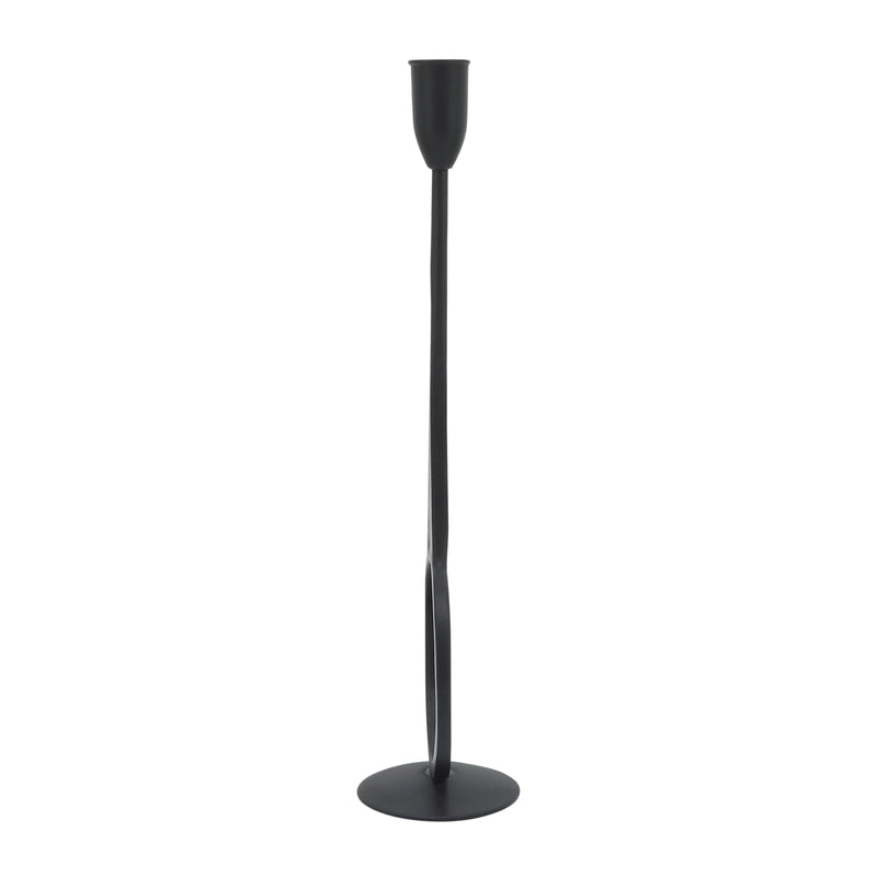 METAL, 13"H ROUND TAPER CANDLE HOLDER, BLACK