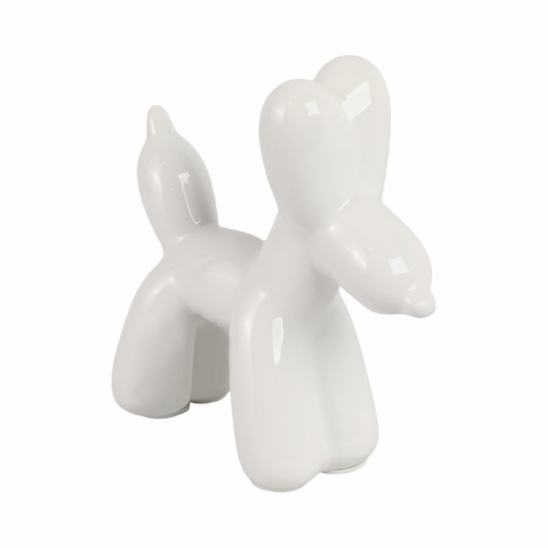 7"L BALLOON DOG ANIMAL, WHITE