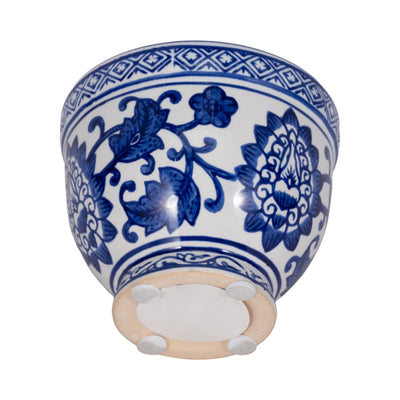 4", 6oz Bowl Chinoiserie Candle, Blue/white