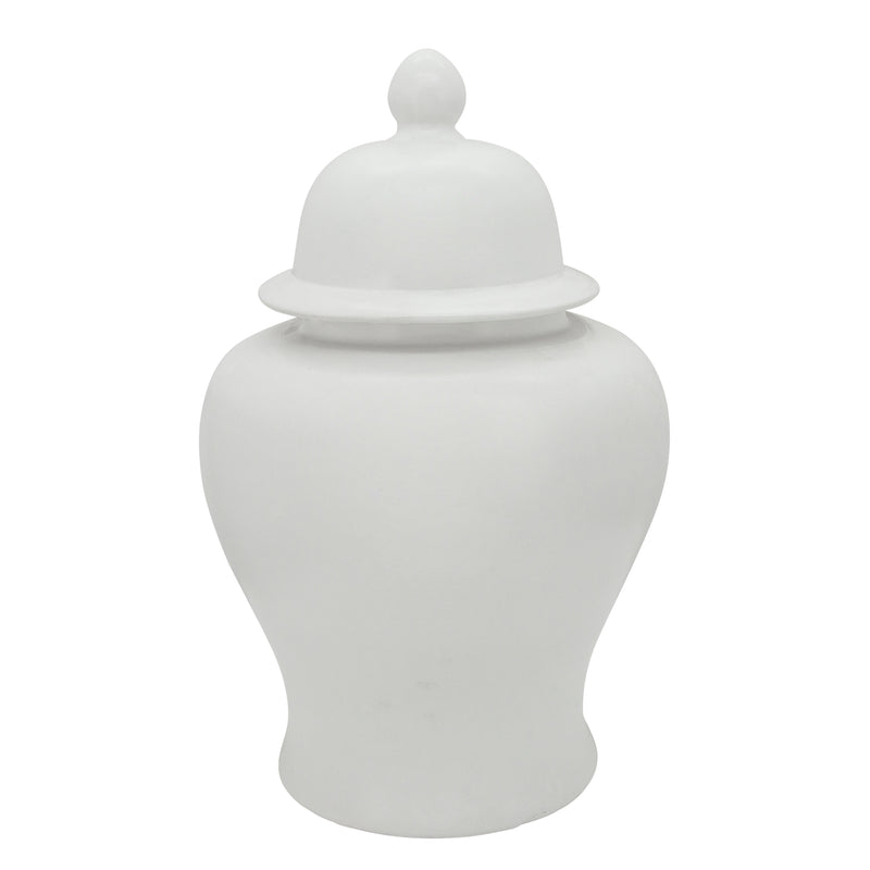 28"H TEMPLE JAR, MATTE WHITE